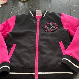 Barbie Black and Pink Puffer Jacket